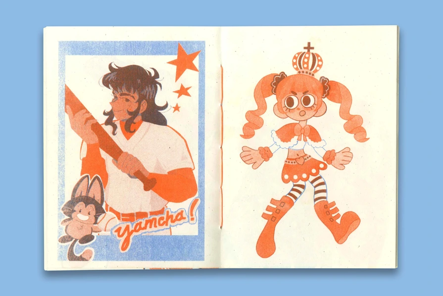 An example of One Piece and Dragon Ball fanzine spreads